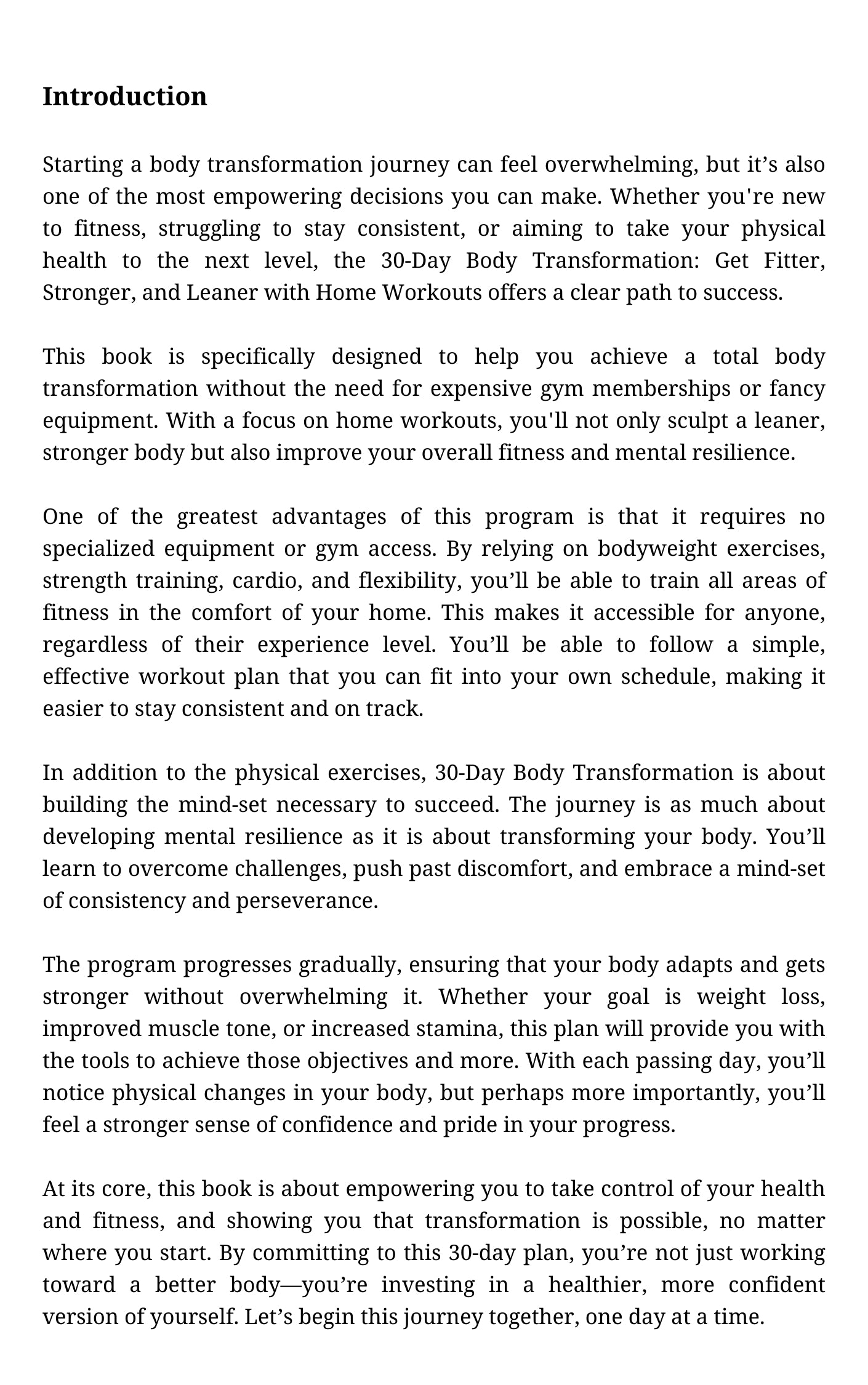 30-Day Body Transformation Get Fitter, Stronger & Leaner With Home Workouts